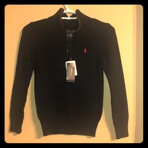 Boy's Navy half zip sweater NWT